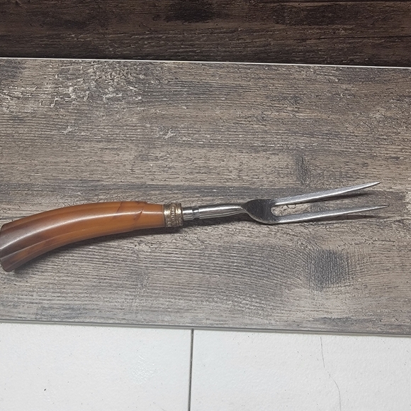 Vintage 2 Prong Serving Fork BAKELITE HANDLE - Picture 1 of 3